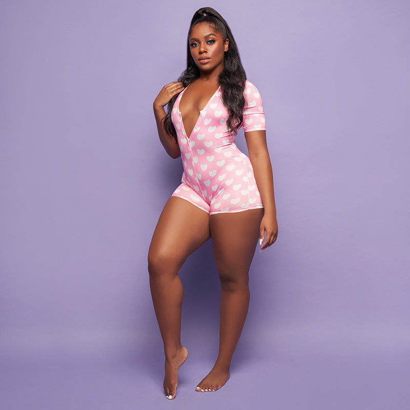 Printed tight-fitting plus size home service