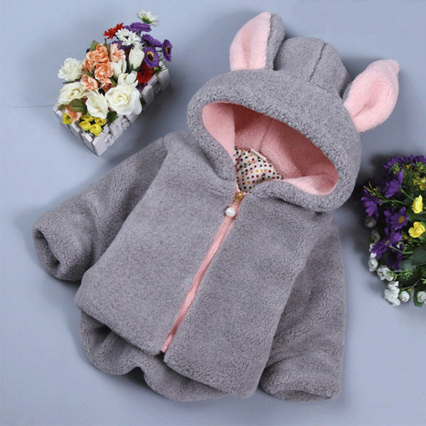 Plush thick rabbit ears children's clothing