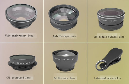 New mobile lens photography special effect lens suit MX-606 kaleidoscope fish eye wide angle polarizing lens