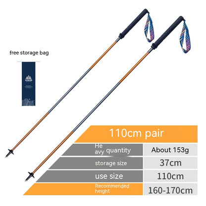 Off Road Folding Outdoor Carbon Cane Aluminum Alloy Straight Shank Hiking Cane