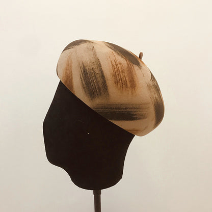 Simple graffiti brush color female wool felt hat