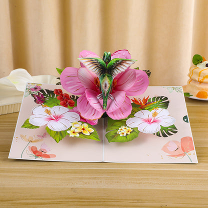 Greeting Card Creative 3D Card Folding Pansy Stereoscopic Greeting Cards