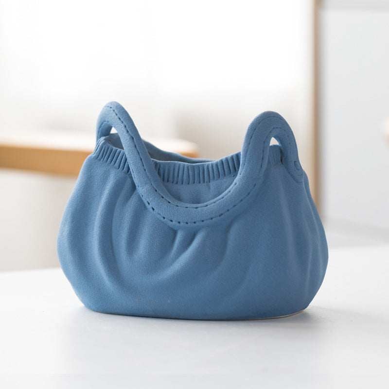 Dehua Frosted Wide Mouth Handbag Ceramic Vase Ornament Simple European Retro