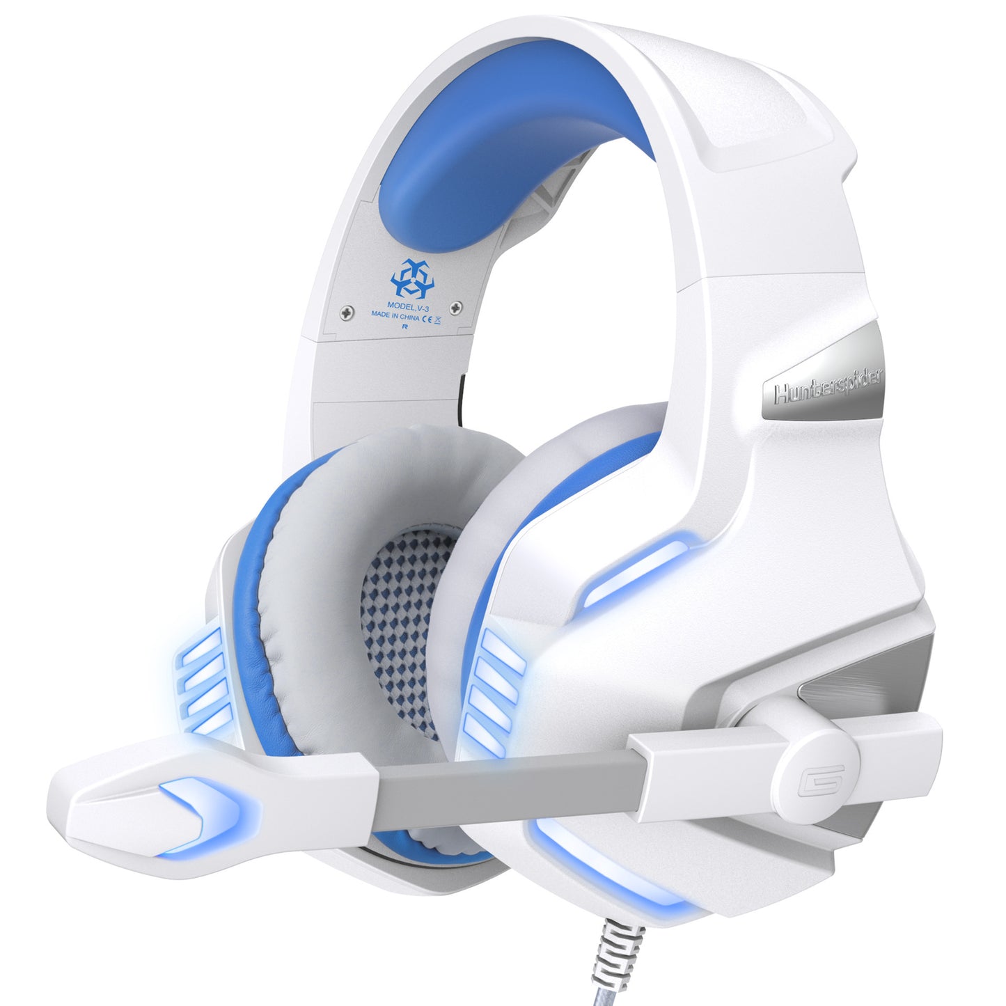 Head-mounted luminous wire-controlled PS4 gaming headset