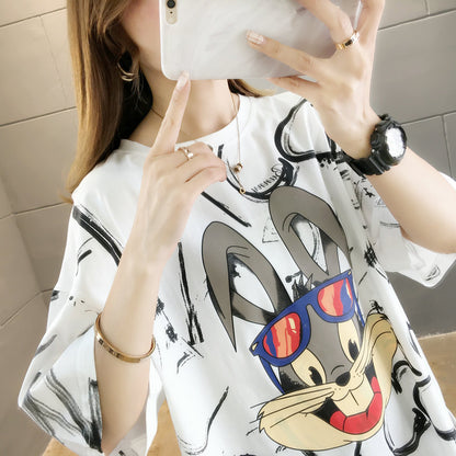 Loose plus size rabbit T-shirt