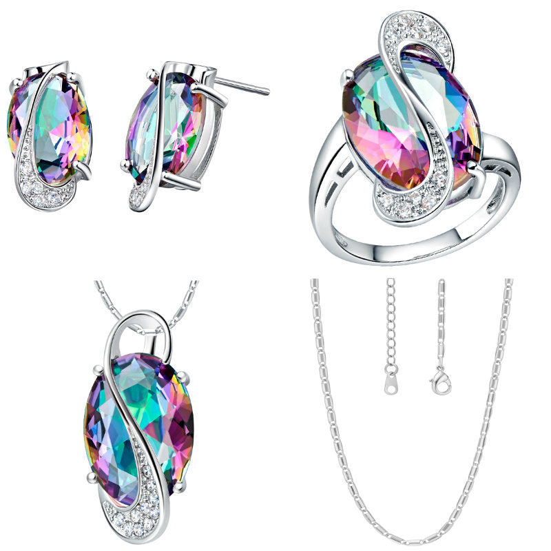 Color blue green jewelry set - FLIPSTYLEZLLC