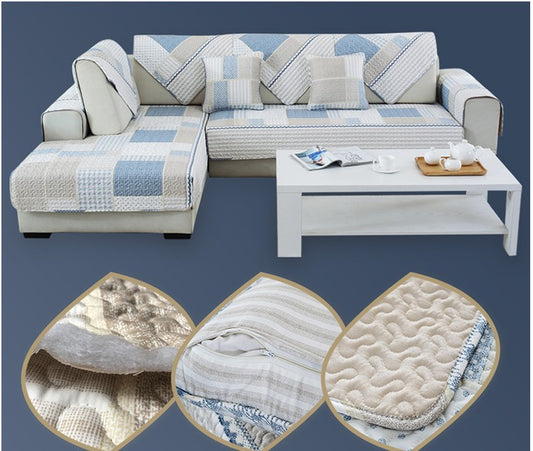 High-end Cotton Sofa Cushion Simple Cloth Modern Cotton Twill Four Seasons Non-slip Cushion Summer Sofa Covers