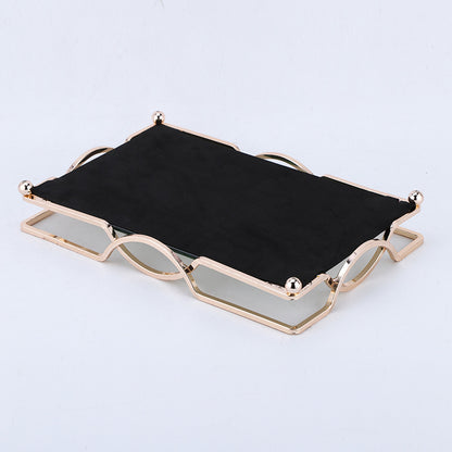 Desktop coffee table wrought iron storage tray