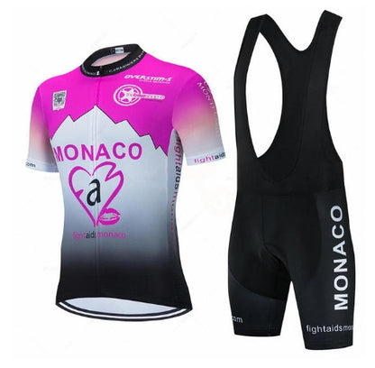 Purple Sportwear for men Short-sleeved Suspender Cycling Suit Suit Mountain Biking suit