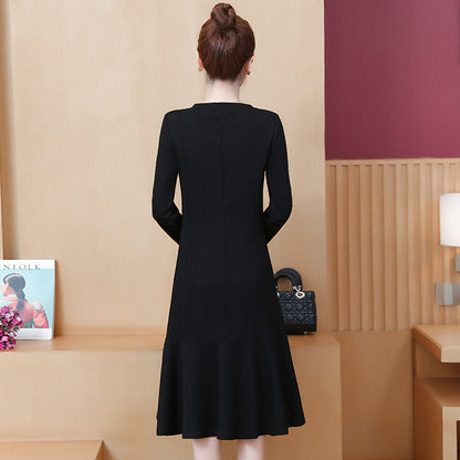 Plus size women's fat sister temperament celebrities cover meat was thin knitted dress