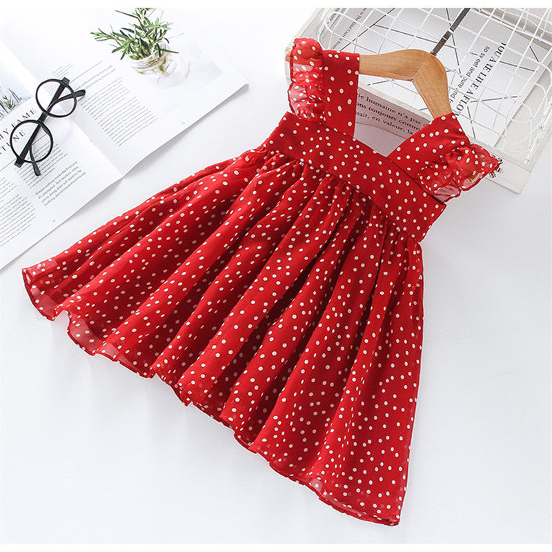 Chiffon Polka Dot Fashion Children's Princess Dress
