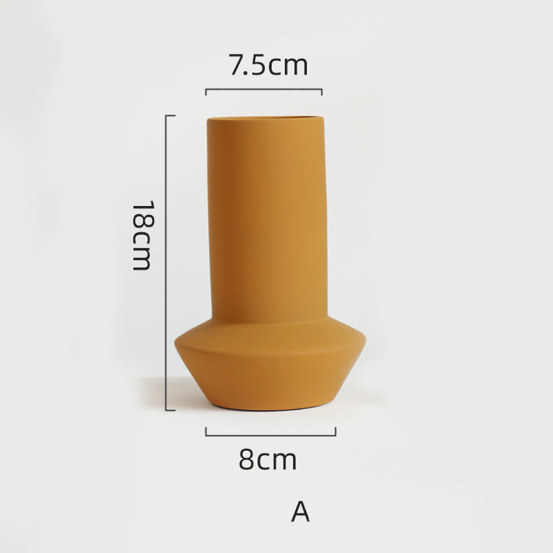 Morandi Color Nordic Style Creative Ceramic Dry Flower Vase Living Room Flower