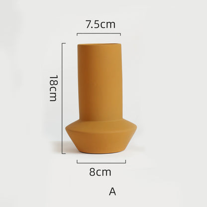 Morandi Color Nordic Style Creative Ceramic Dry Flower Vase Living Room Flower