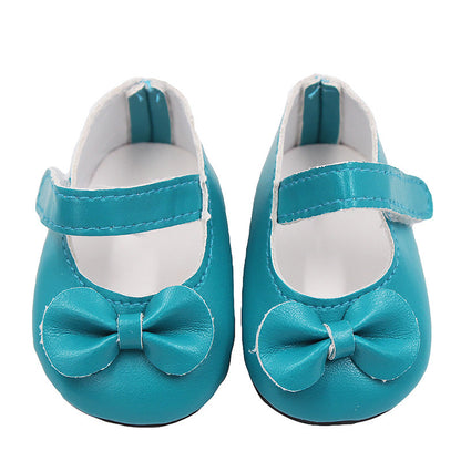 18 Inch American Girl Doll Shoes Solid Color Bow Shoes