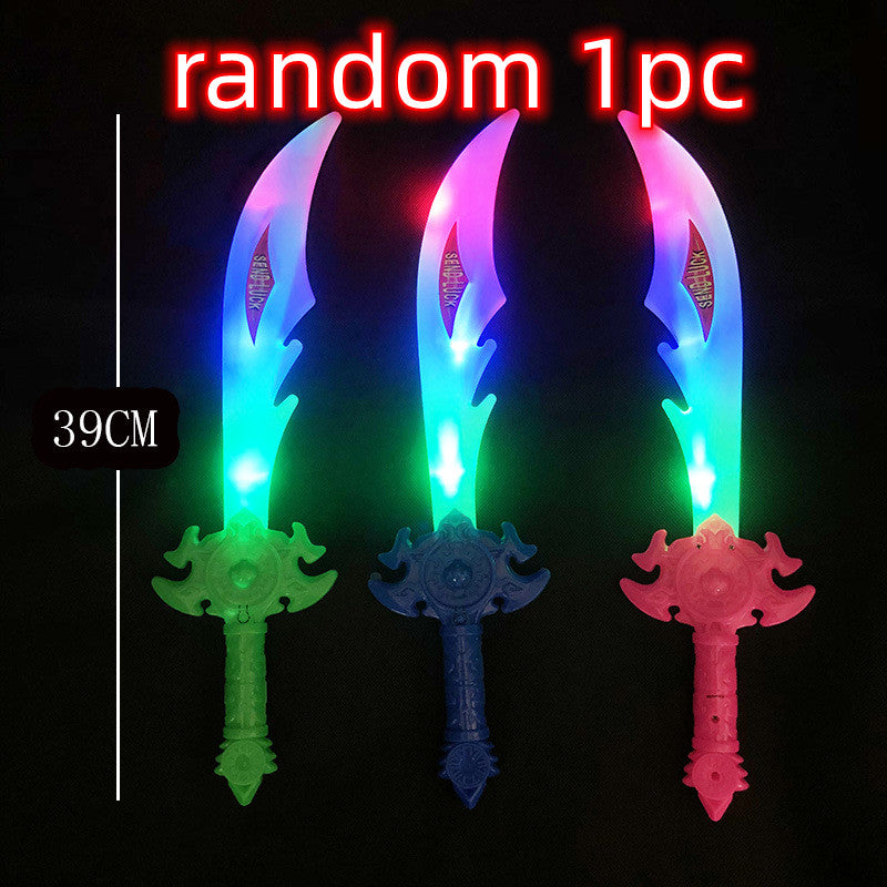 Electronic Luminous Toy Colorful Knife Children's Plastic Shark Sword