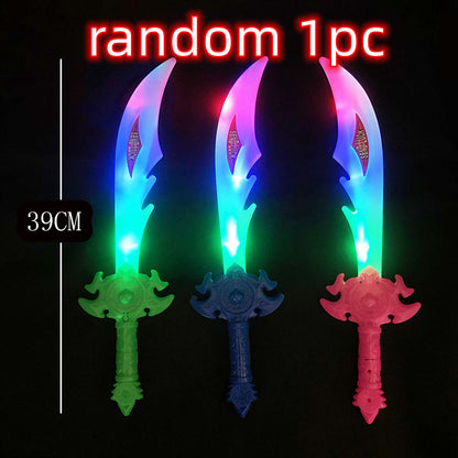 Electronic Luminous Toy Colorful Knife Children's Plastic Shark Sword
