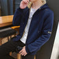 Hooded cardigan top plus size warm jacket