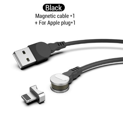 Rotating magnetic data line three-in-one blind magnetic magnetic circular charging cable for Android fruit typec