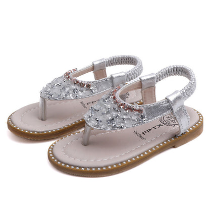 New Girls' Flip Flops With Rhinestone Sandals Women's Sandals And Slippers