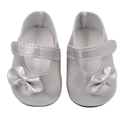 18 Inch American Girl Doll Shoes Solid Color Bow Shoes