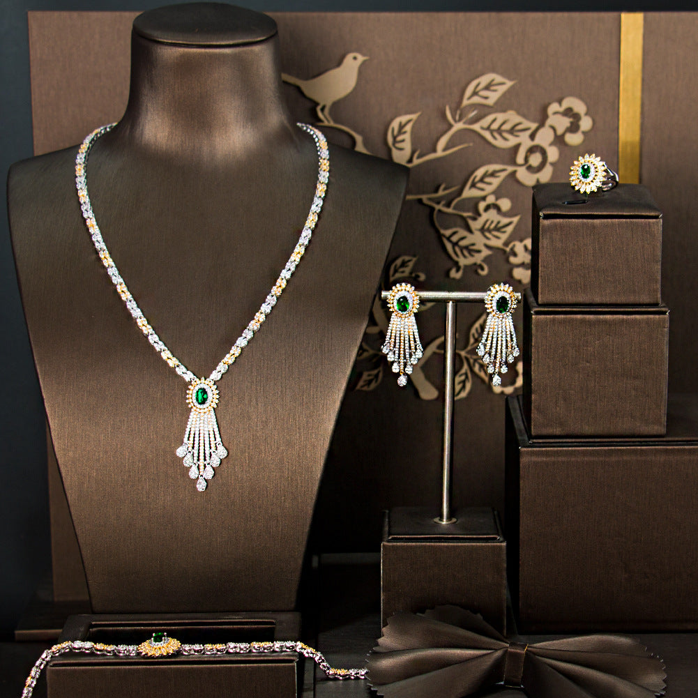 Four-piece zircon jewelry set - FLIPSTYLEZLLC