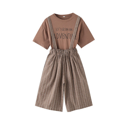 T-shirt, wide-leg pants, two-piece