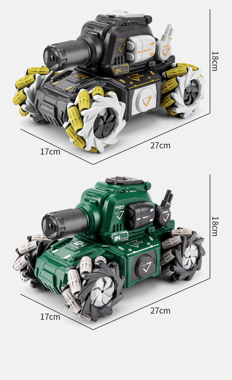 Remote Control Tank Fire-breathing Water Bomb Camouflage Chariot Four-wheel Drive Stunt Spray Music Toy Car
