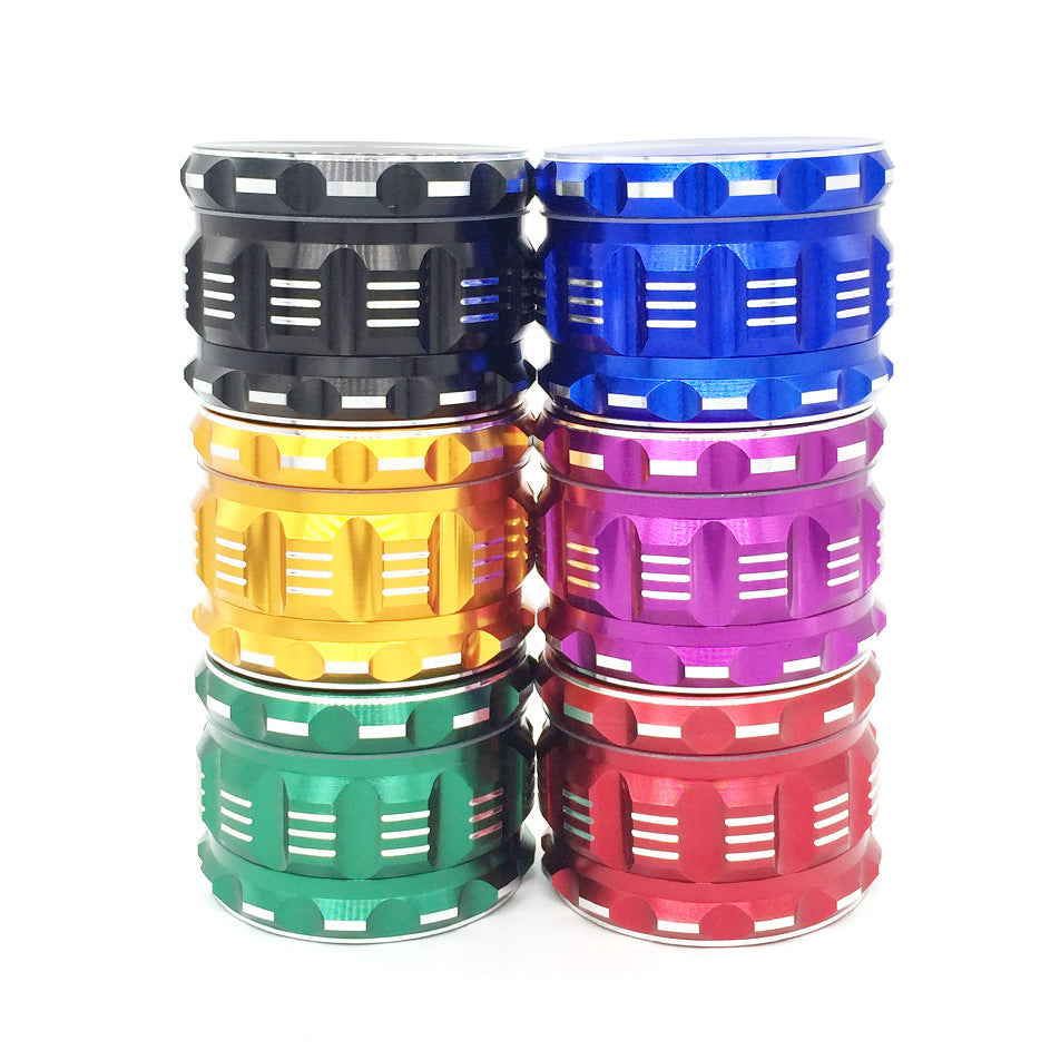 New Metal Sound Pattern Polygonal Aluminum Alloy 4-layer Smoke Grinder