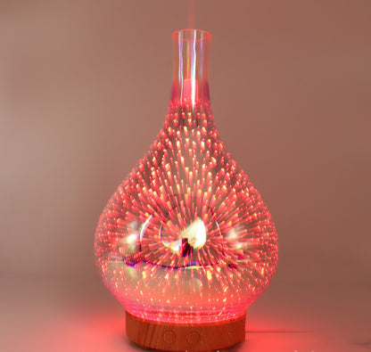 3D Glass Colorful Vase Humidifier Household