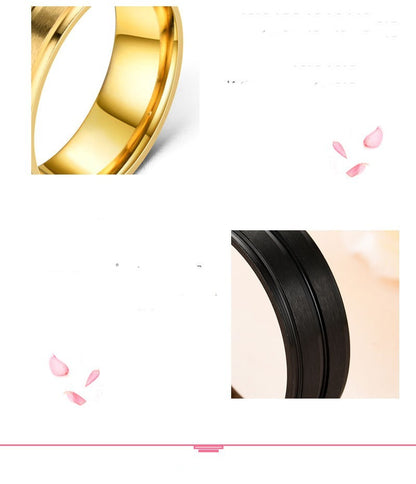 Wide Matte Double-step Simple Men's Ring