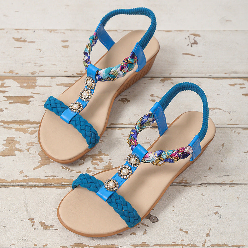 Bohemian Braided Sandals Summer Beach Shoes Women - FLIPSTYLEZLLC