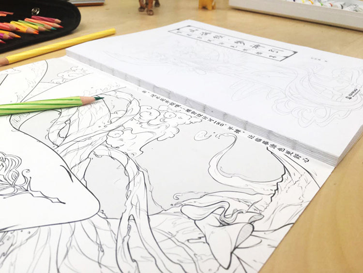 Line Drawing Stress Relief Coloring Book