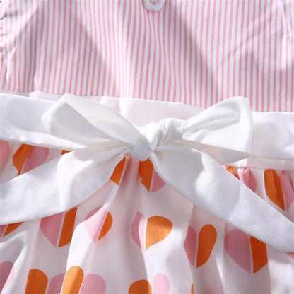 Baby Girl Flying Sleeve Lace Up Triangle Romper