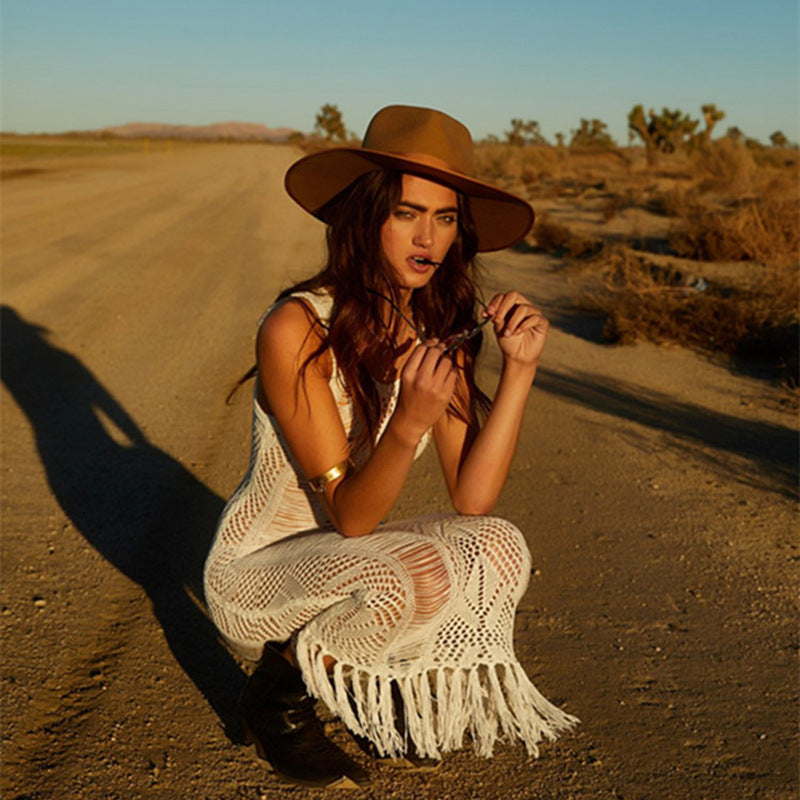 Knitted tassel sun protection clothing