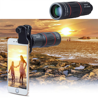 Compatible with Apple, 18X Telescope Zoom Mobile Phone Lens for iPhone Samsung Smartphones universal clip Telefon Camera Lens with tripod