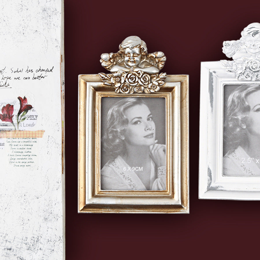 European style golden picture frame relief photo wall