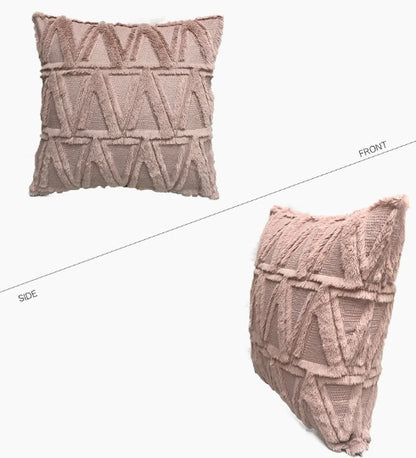 Plush Solid Color Sofa Pillowcase Living Room Cushion