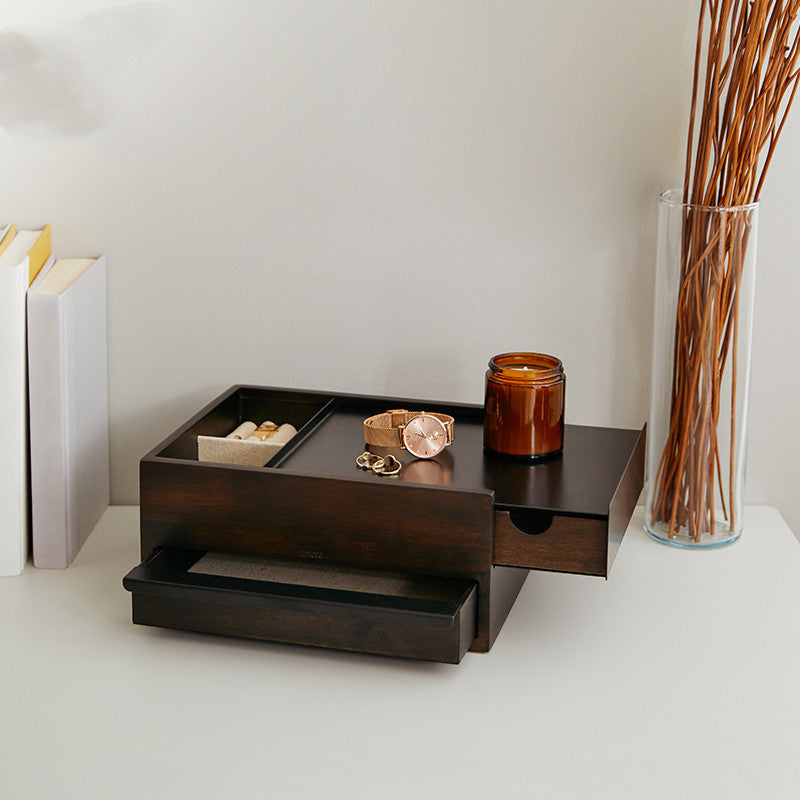 Jewelry Wooden Storage Box Simple Drawer Type Earrings