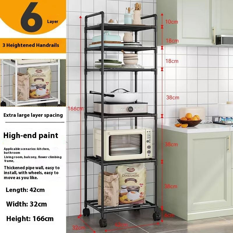 Kitchen Shelf Trolley Floor Multi-layer Household Storage Rack