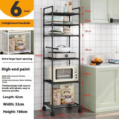 Kitchen Shelf Trolley Floor Multi-layer Household Storage Rack