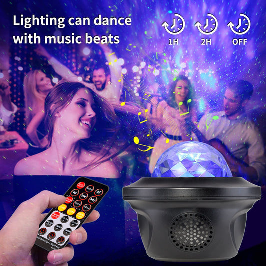 Starry Sky Lamp WiFi Water Grain Lamp Projection Laser Lamp All Over The Sky Star Effect Lamp Flame Bluetooth Music Atmosphere Small Night Lamp