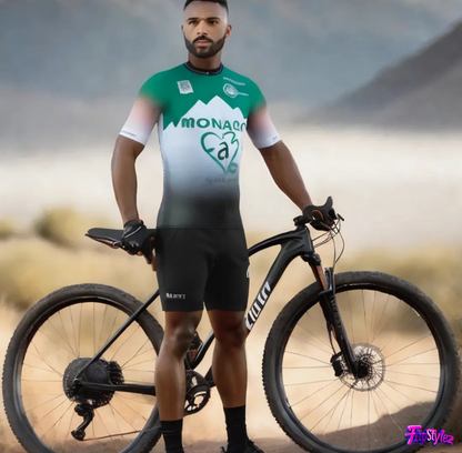 Purple Sportwear for men Short-sleeved Suspender Cycling Suit Suit Mountain Biking suit