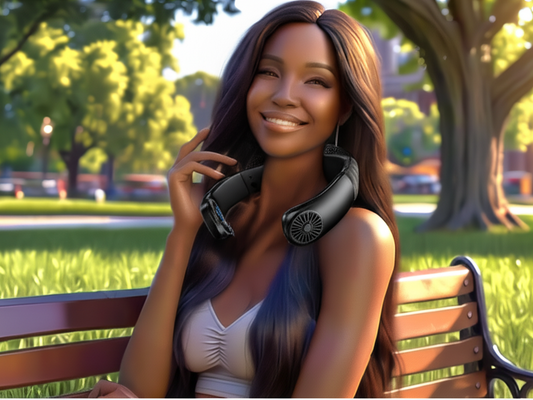 Portable sports phone Bluetooth music neck fan