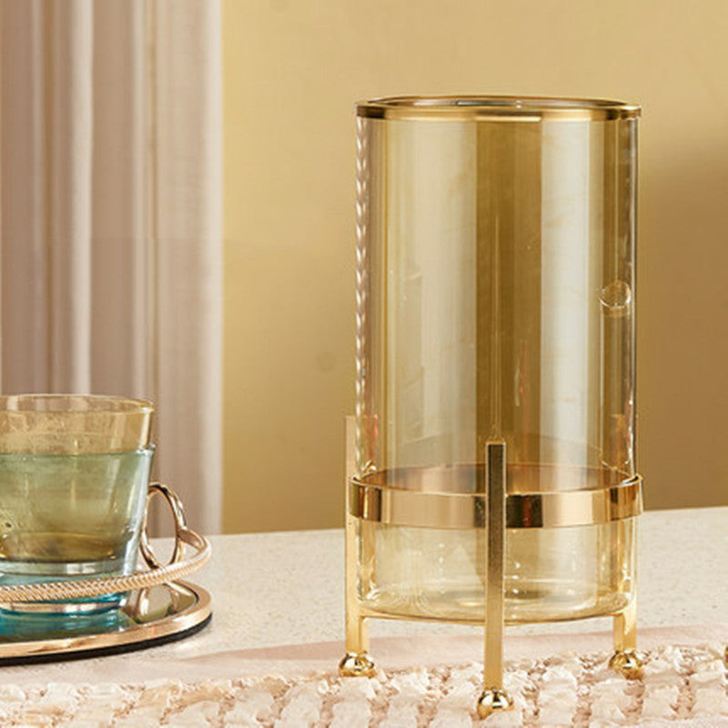 Simple Flower Arrangement Transparent Hardware Glass Vase