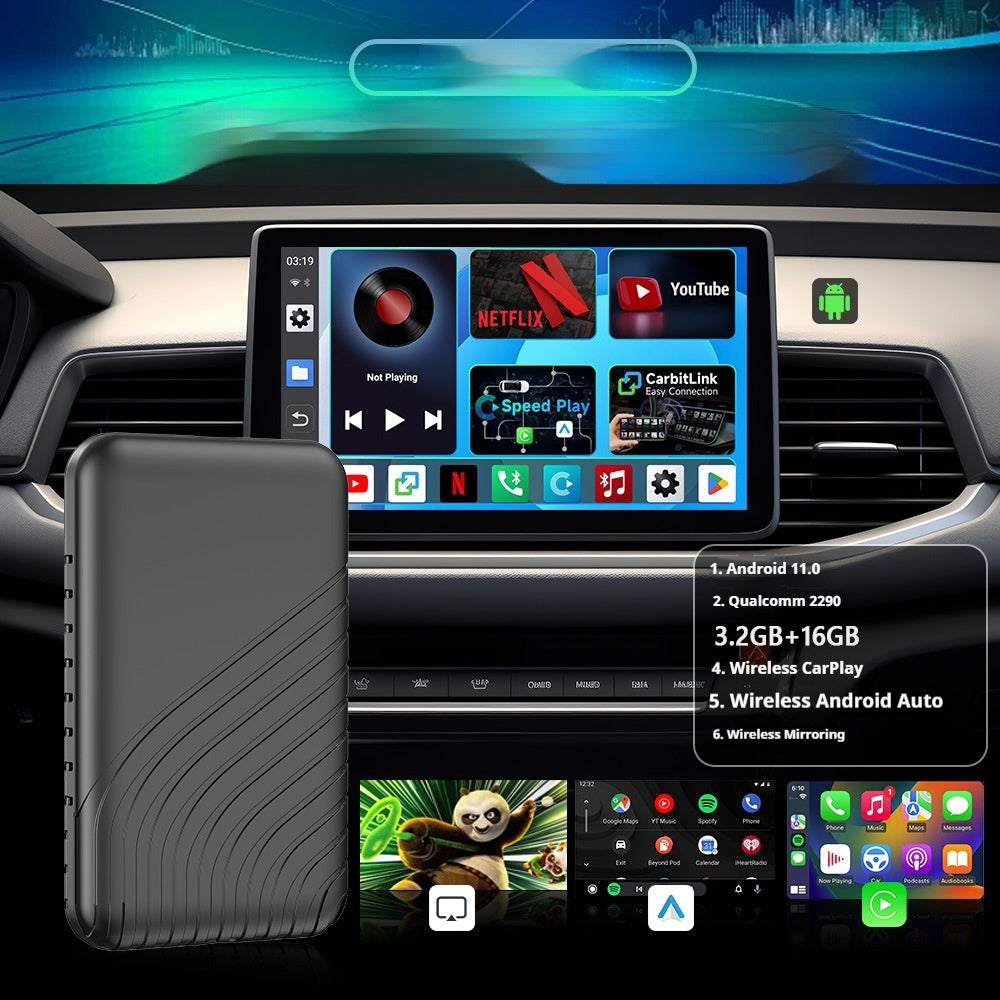 Wired To Wireless Carplay Android Box Qualcomm 2290 Processor 2G 16g