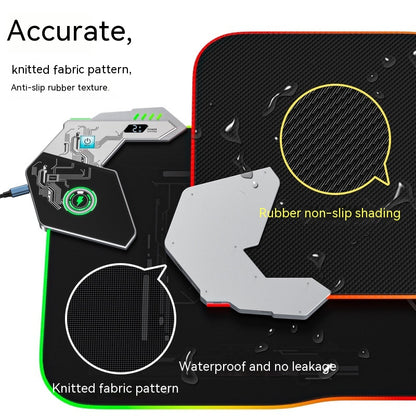 RGB Wireless Charging Mouse Pad with LED Lights for Gaming and Office Use