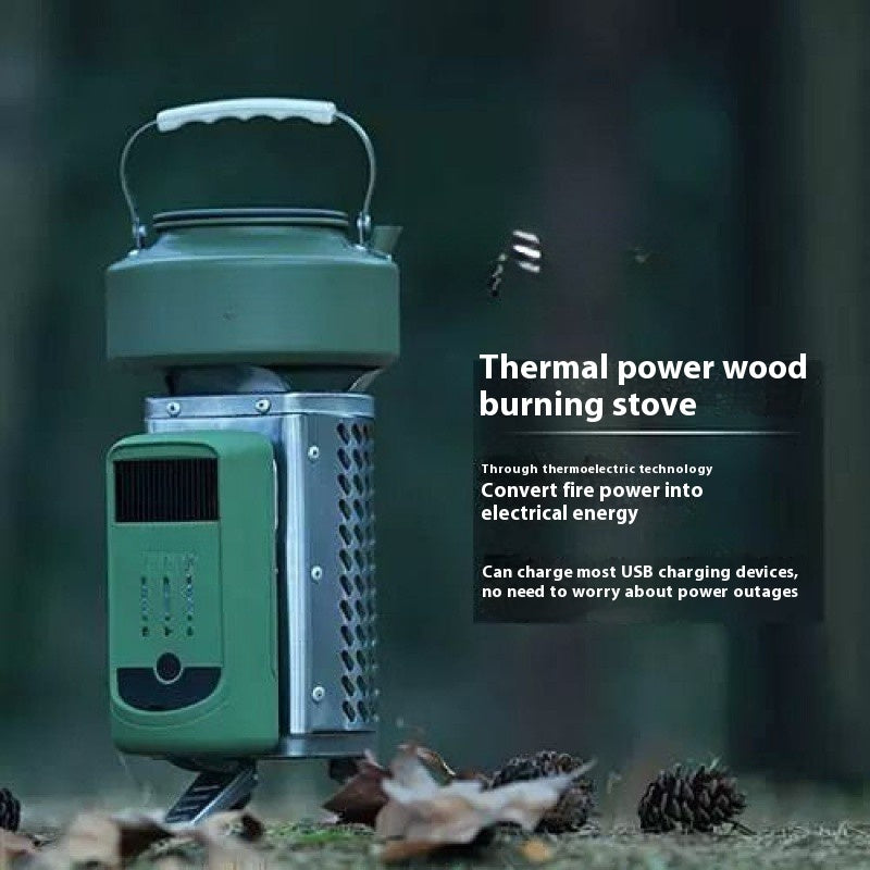 Thermal Power Generation Firewood Stove Outdoor Camping Small Barbecue Stove Rechargeable Portable