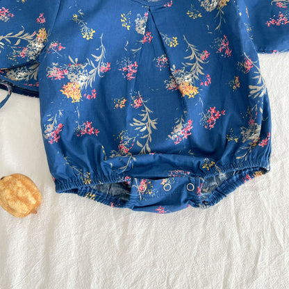 Baby Girl Triangle Jumpsuit Harness Long-sleeved Package Farting Clothes