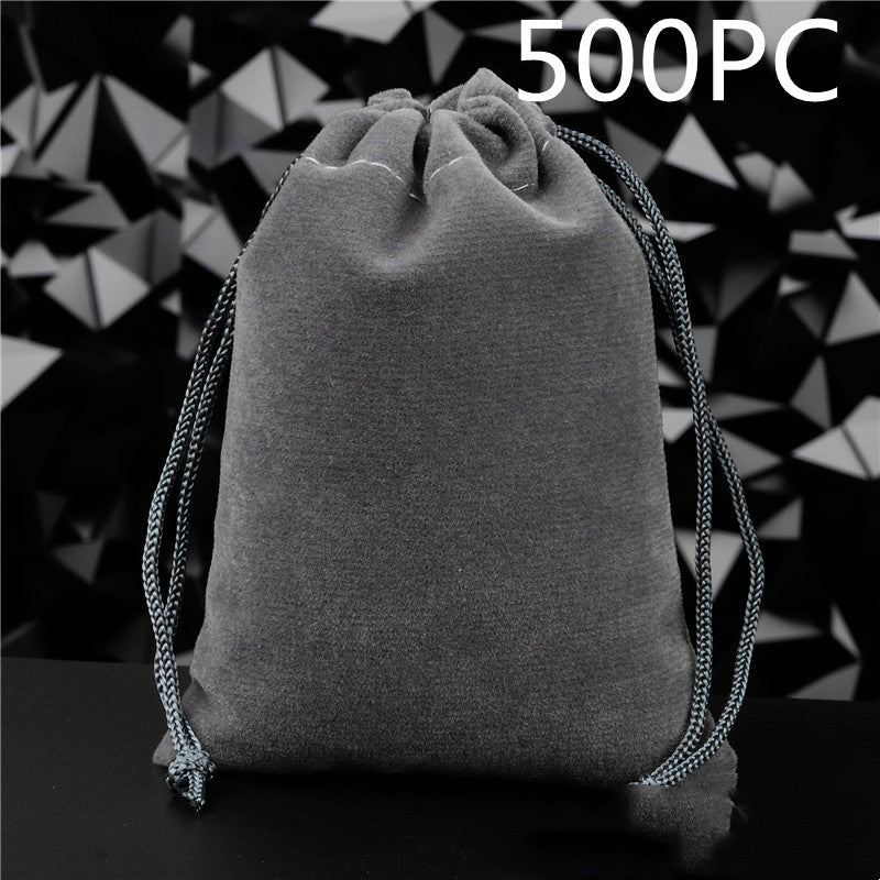 Flannel Drawstring Jewelry Solid Drawstring Pocket