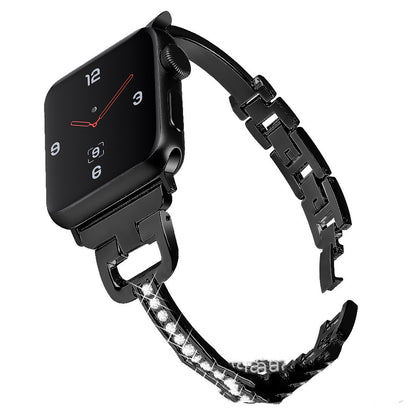 Compatible with Apple, Compatible with Apple , IWatch Smart Watch 12345 D-shaped Metal Diamond Strap